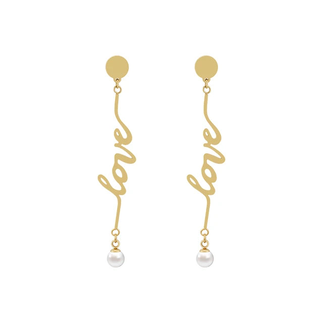 Earring With Pearl Gold Color For Women Stainless Steel Earrings Trendy Simple Fashion Jewelry