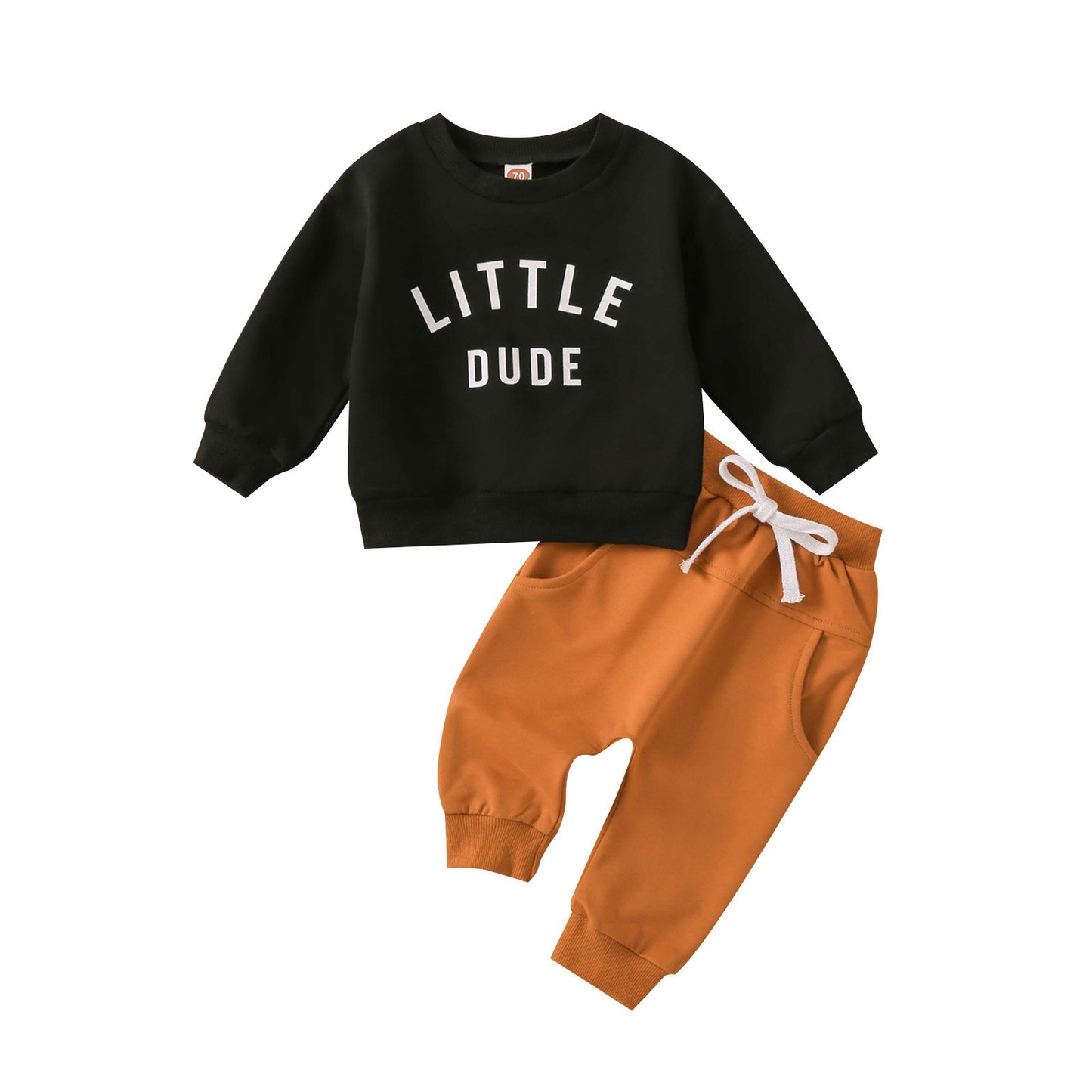 Autumn New Boys' Letter Printed Long Sleeve Ha Yi Sports Minimalist Long Pants Two Piece Set