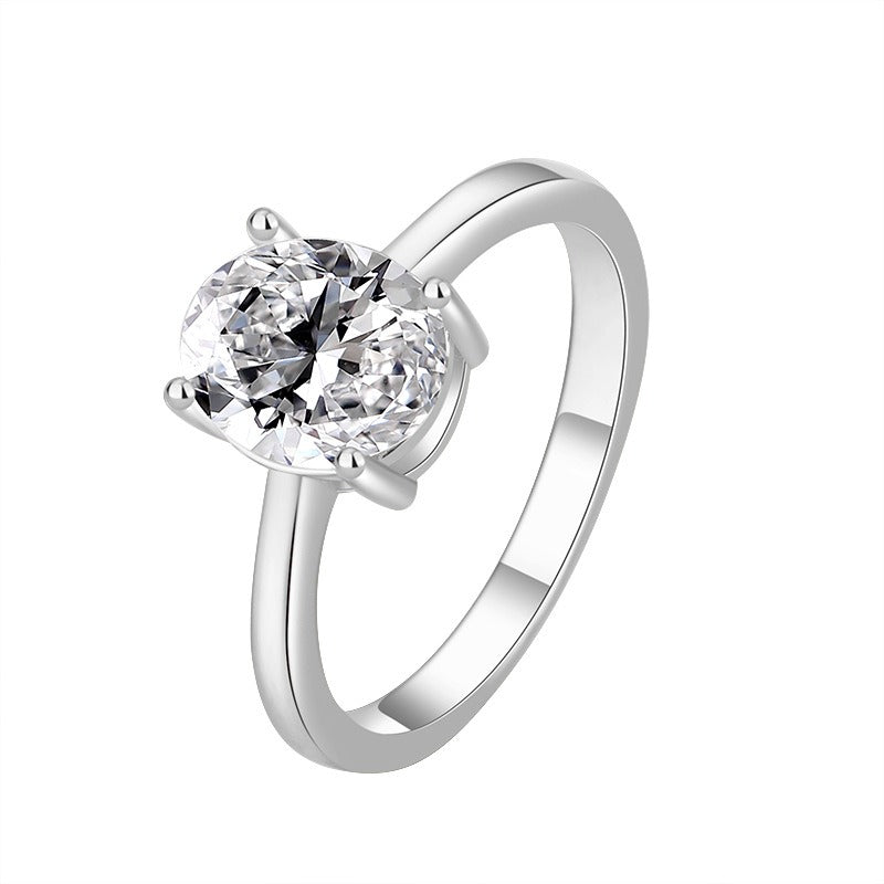 Moissanite Ring Princess Fang Moissan Minimally Designed Exquisite Female