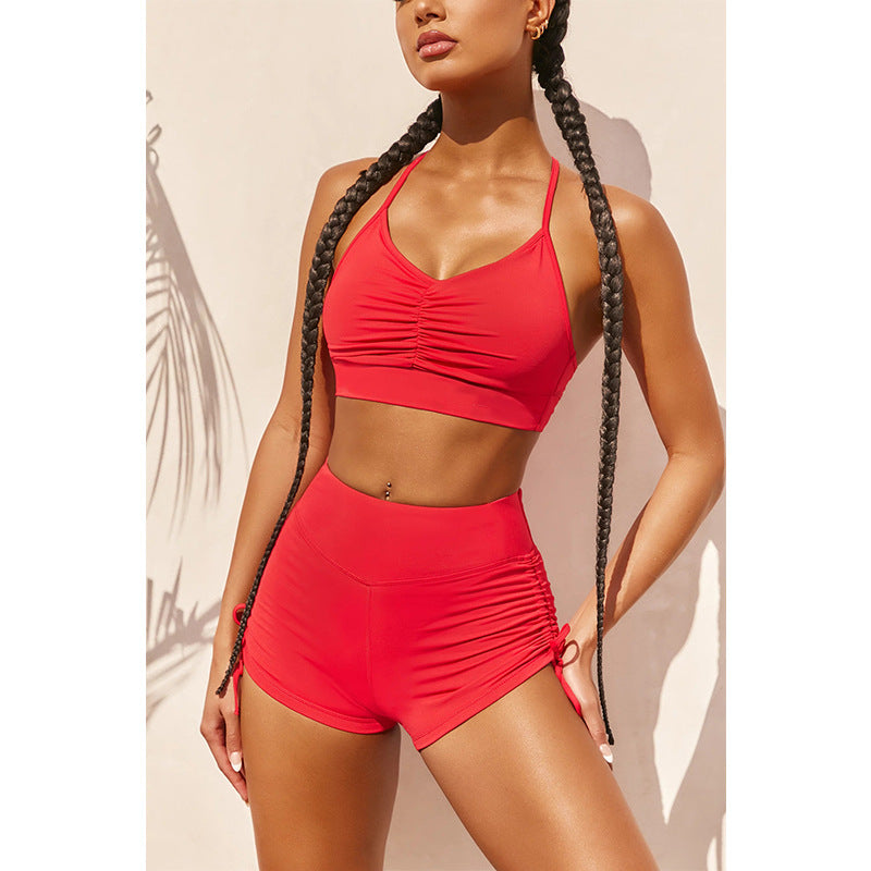 Spring And Summer New Sexy Tight Shorts Suit Sports Camisole Women