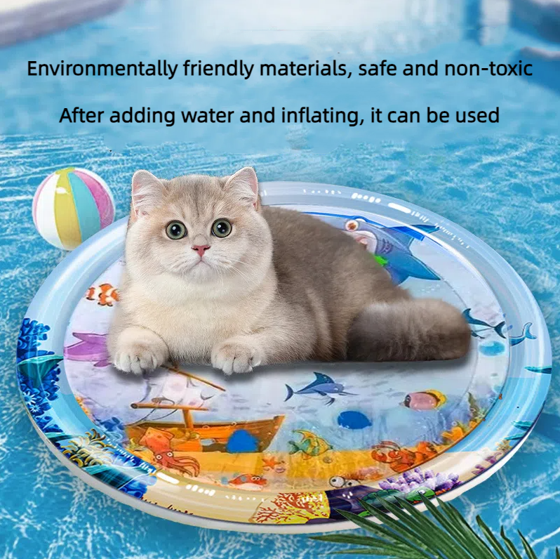 Pet water injection ice pad, summer cat and dog fun cooling water mattress, inflatable patting water pad toy