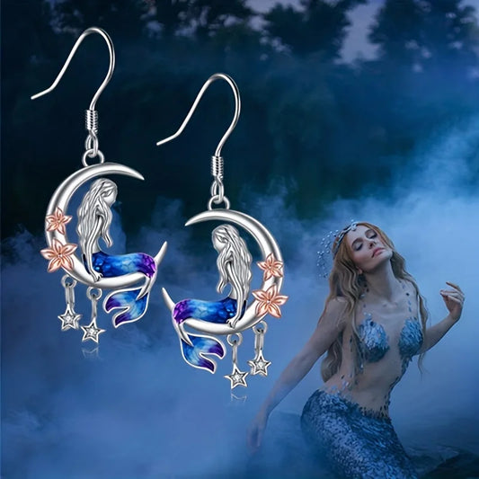 1 pair/Cute Mermaid Earrings Jewelry Jewelry Birthday Christmas Gifts Women Teen Girls