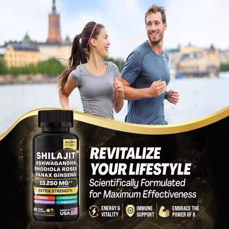 Sea moss Shilajit Frozen Collagen Peptide 2in1 Capsule Help Reduce Wrinkles