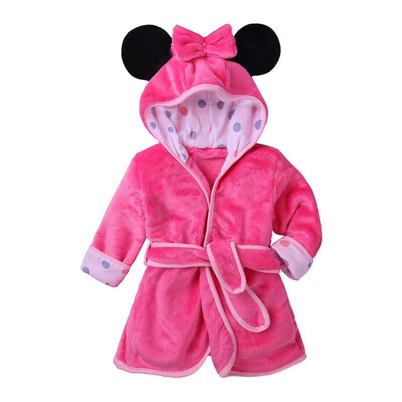 Boys And Girls Bathrobe Children's Cartoon Bathrobe Multi-Color Home Robe