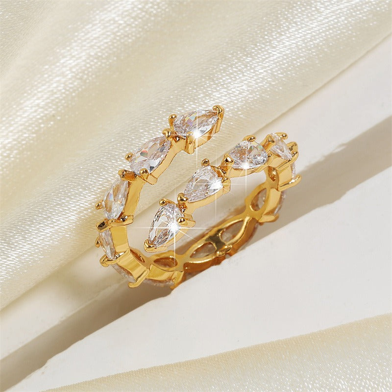 New trendy design niche index finger ring, fashionable personality, high-end feeling, adjustable opening ring