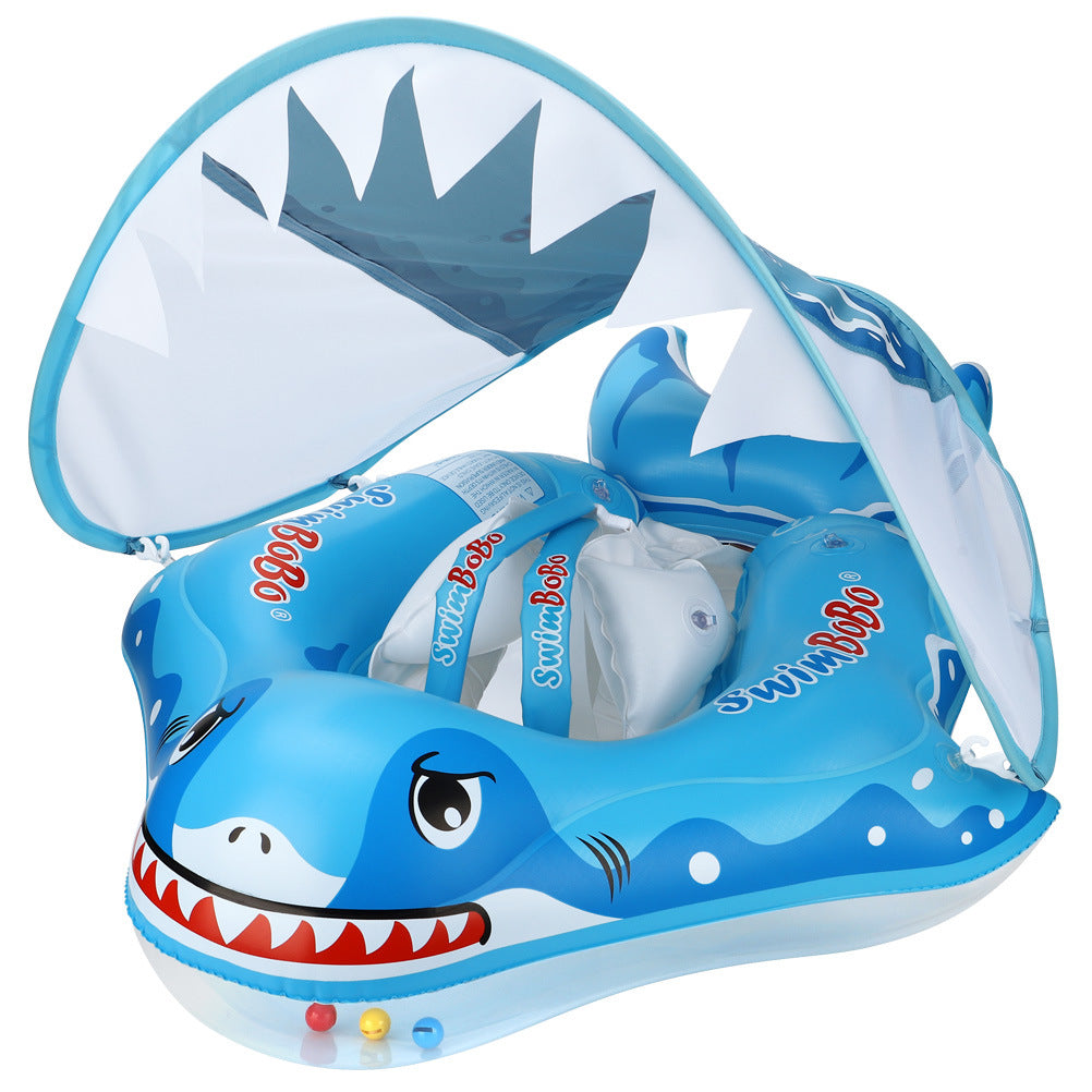 Swimbobo Baby Swimming Ring Lying Ring Children's Swimming Ring Armpit Ring Sunscreen Shade Shark