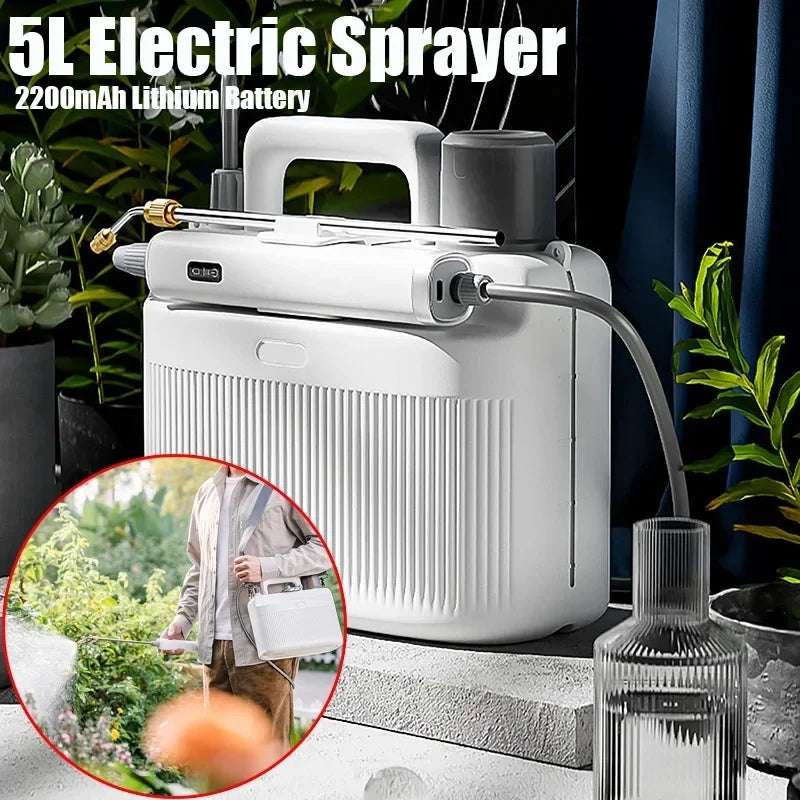 5L Garden Electric Sprayer Pesticide Spray Watering Flower Electric Tools For 2200mAh Lithium Battery Mini Atomization Sprayer