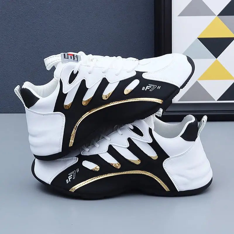 Luxury Men's Sneakers High Quality Leather Casual Shoes for Men Fashion All-match Sport Shoes Platform Comfor Men Running Shoes