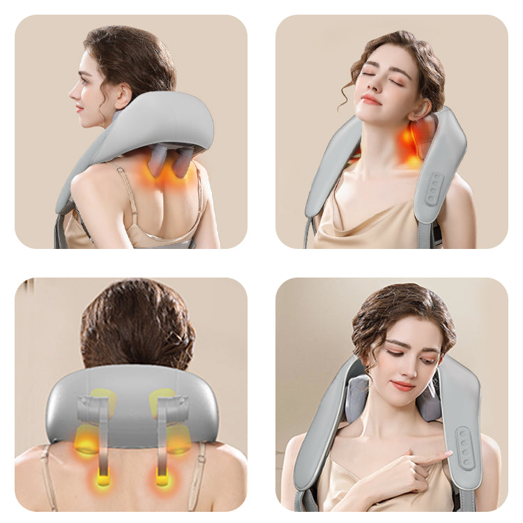 High battery life cervical spine massager neck trapezius muscle shoulder waist leg kneading hot compress massage shawl