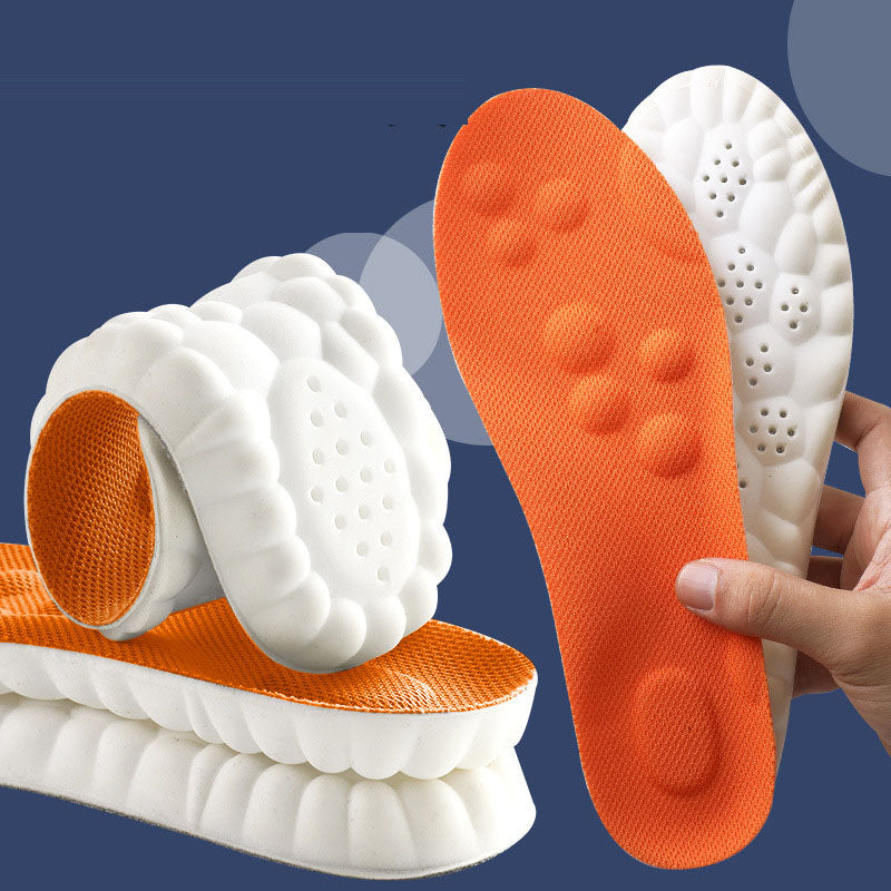 4D massage sports insole with a feeling of stepping on feces, PU fully padded air cloud insole