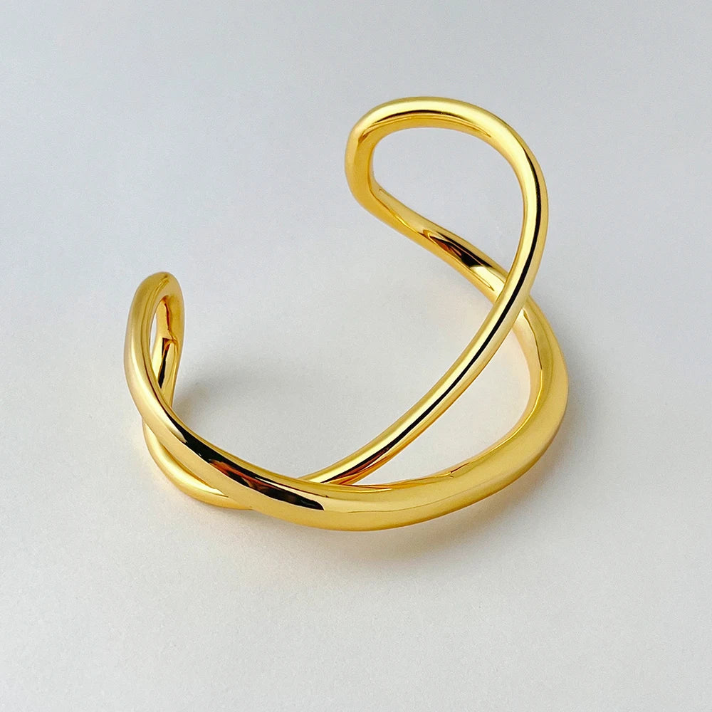 Irregular Bangle Open Bracelet For Women Gold Color Punk Fashion Jewelry