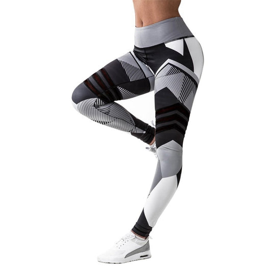 Women Quick Dry Sport Fitness Leggins Geometric Printed Sports Pants Yoga Pants Leggings Tights Trousers For Women