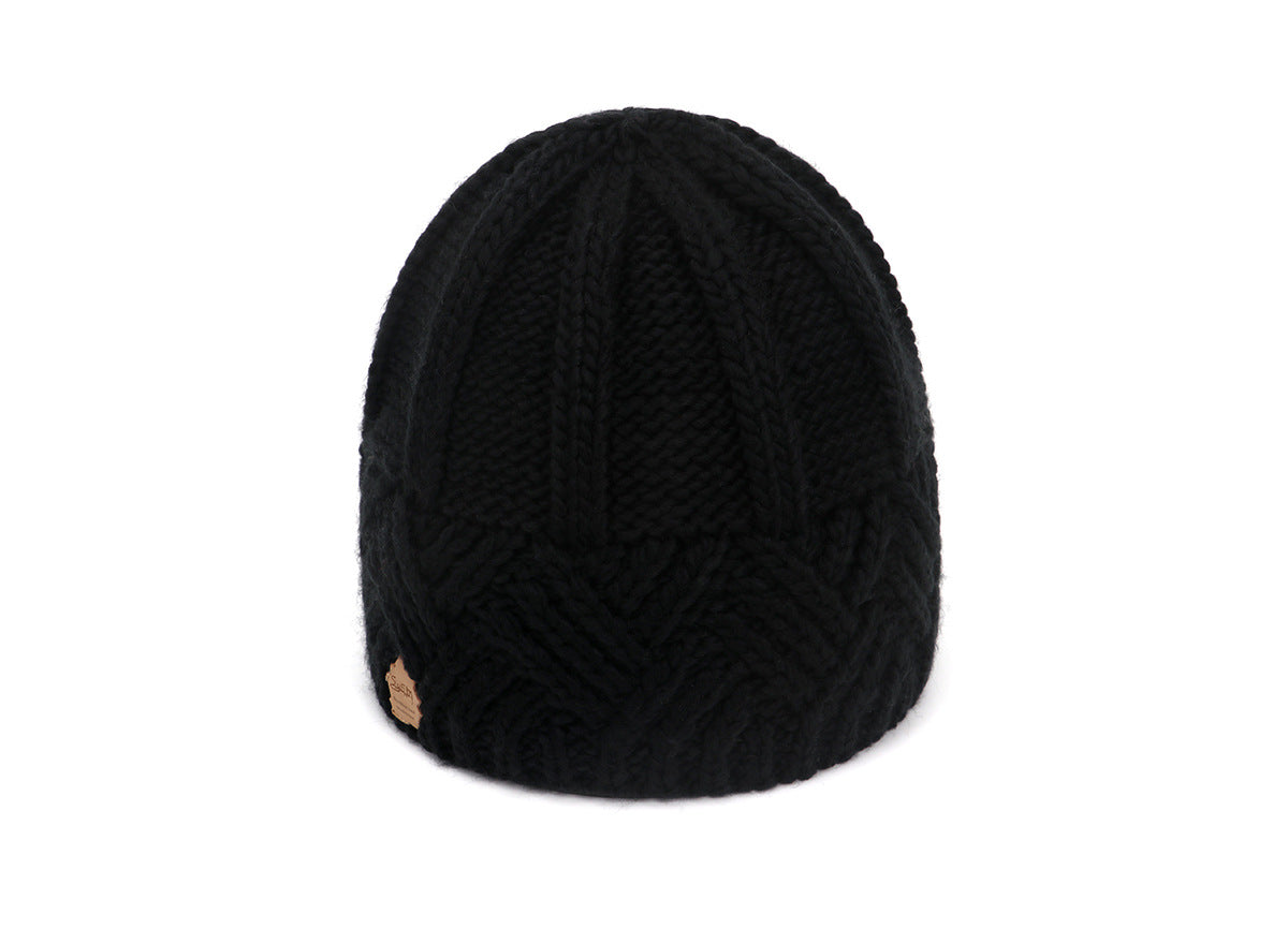 European and American retro style diamond grid coarse needle knitted hat for men and women, fashionable autumn and winter knitted hat