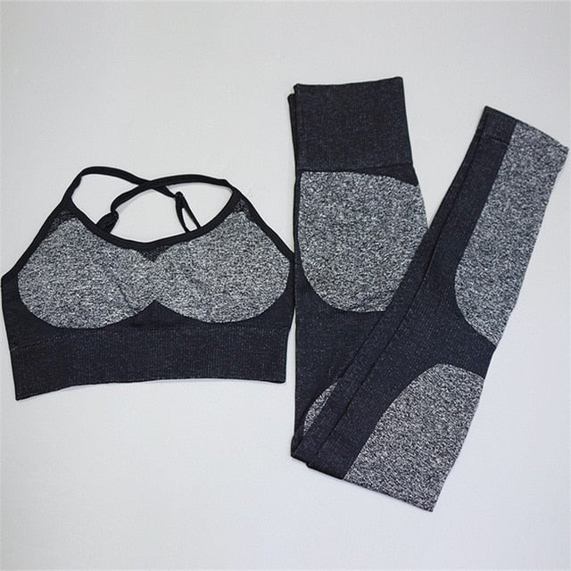 2PCS/Set Camouflage Yoga Set Women Seamless Fitness Yoga Bra Sports Bra High Waist GYM Camo leggings Pants Fitness Suits Workout