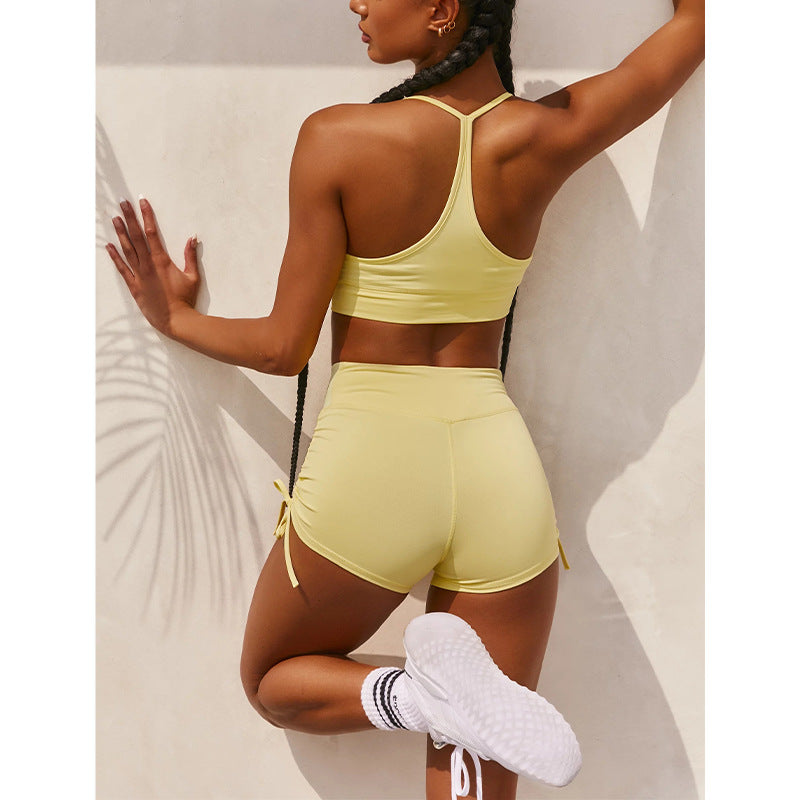 Spring And Summer New Sexy Tight Shorts Suit Sports Camisole Women