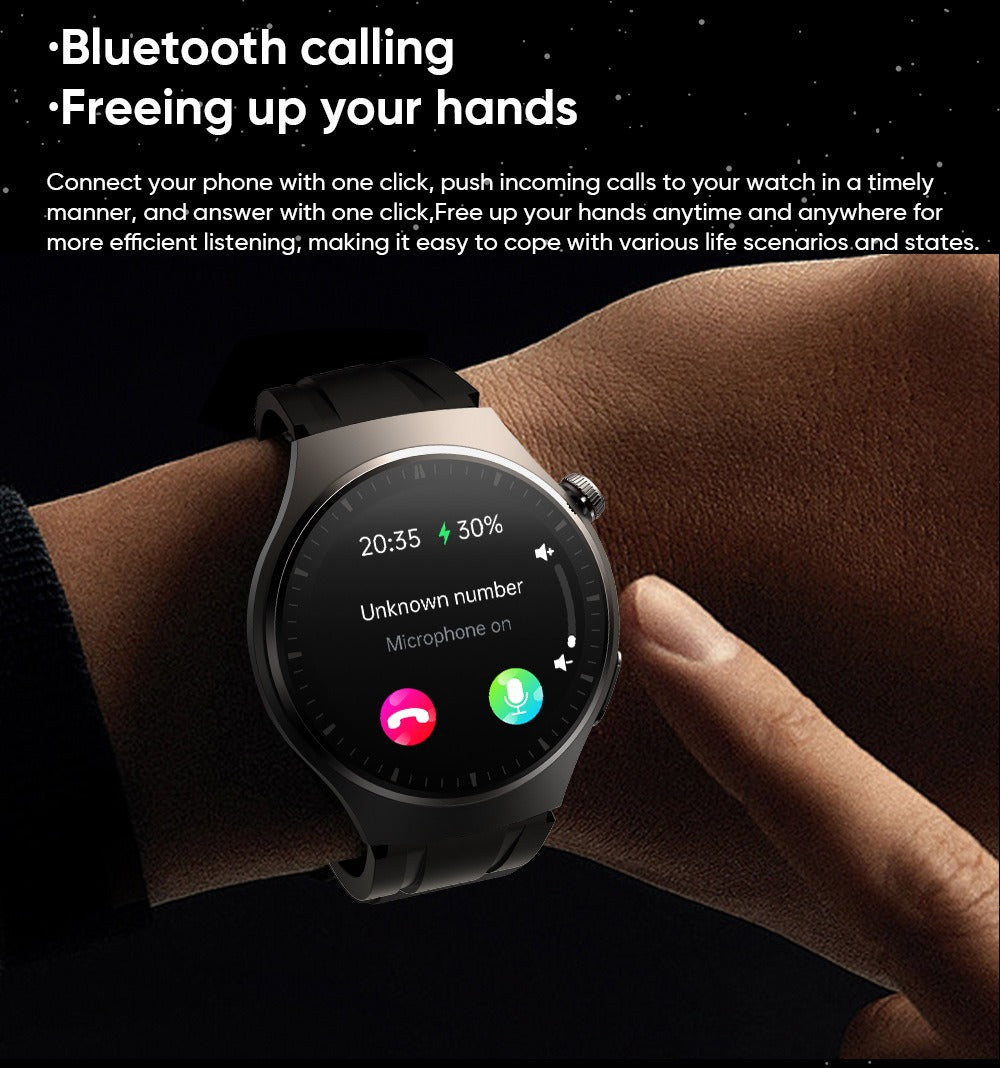 Smart watch non-invasive blood glucose measurement AMOLED ECG heart rate monitoring Bluetooth call sports watch