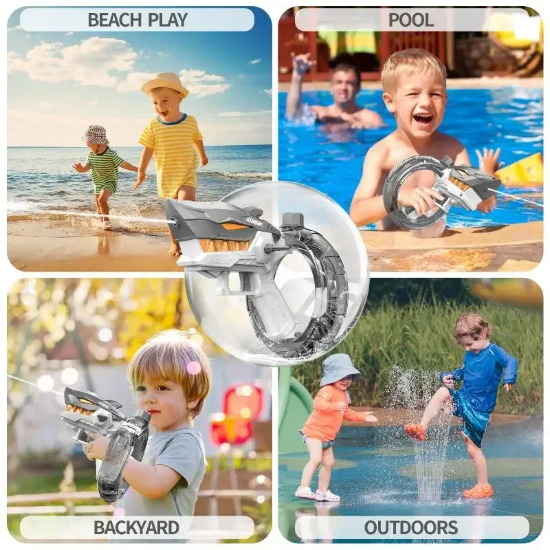 Electric High-Pressure Mechanical Shark Water Gun Large Capacity Fully Automatic Continuous Firing Water Gun, Water Play Toy Gun