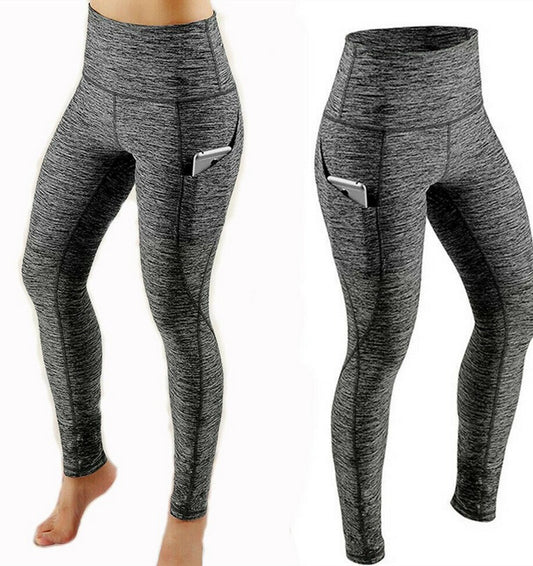 European and American High Waisted, Hip Lifting, Slimming, Fitness, Side Pockets, Sports Bottoming, Yoga Pants For Women