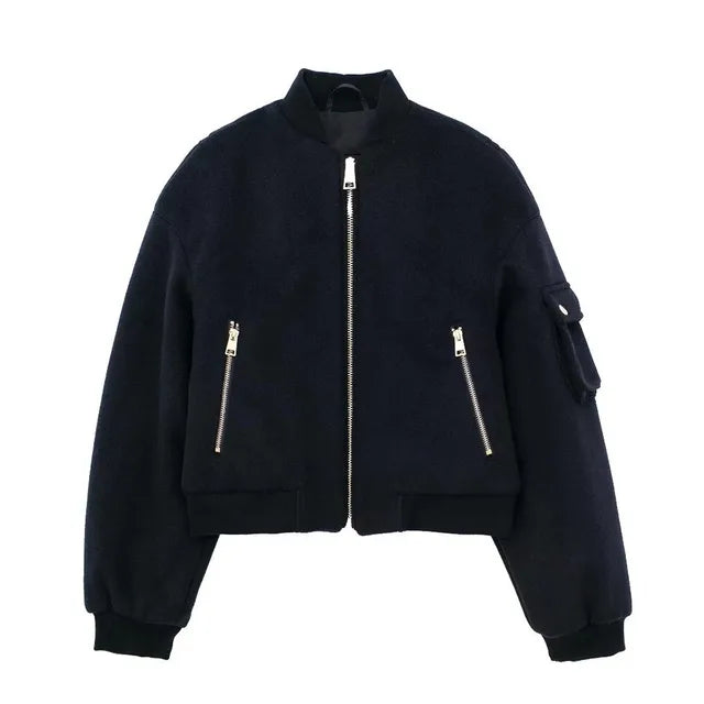 New two tone short pilot jacket casual jacket