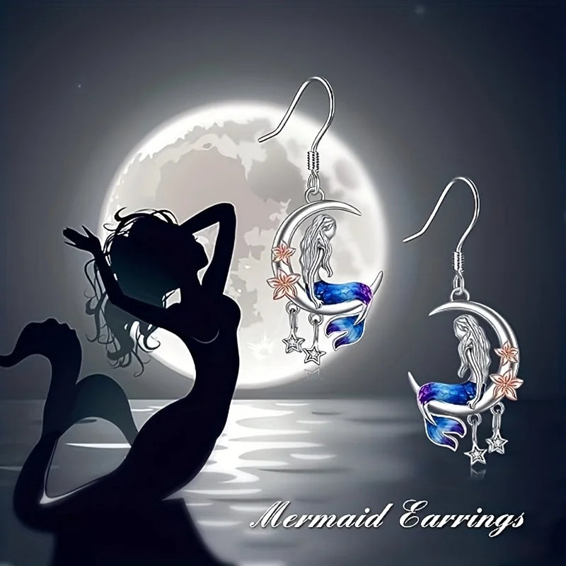 1 pair/Cute Mermaid Earrings Jewelry Jewelry Birthday Christmas Gifts Women Teen Girls