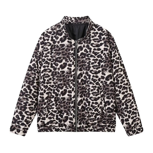 Retro leopard print jacket casual cotton jacket