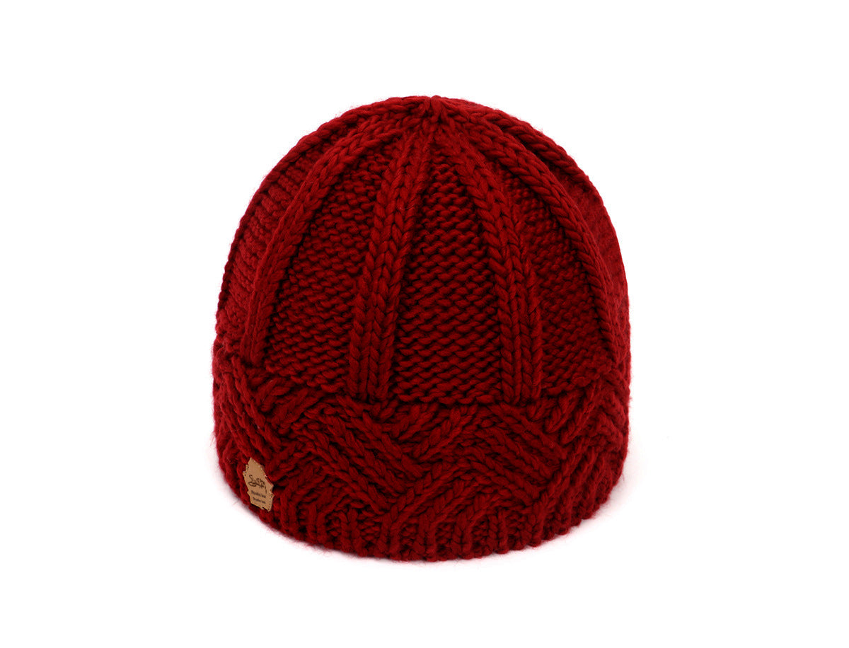 European and American retro style diamond grid coarse needle knitted hat for men and women, fashionable autumn and winter knitted hat