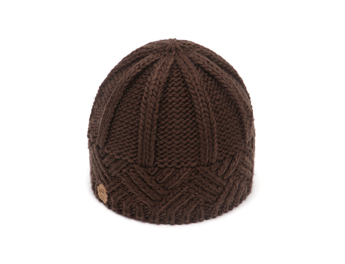 European and American retro style diamond grid coarse needle knitted hat for men and women, fashionable autumn and winter knitted hat