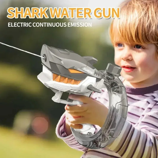 Electric High-Pressure Mechanical Shark Water Gun Large Capacity Fully Automatic Continuous Firing Water Gun, Water Play Toy Gun