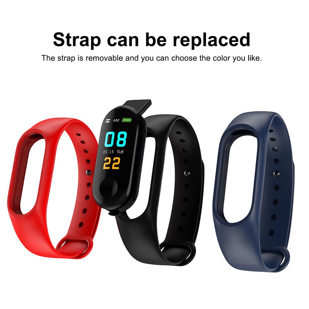 M3 Color Screen Smart Bracelet Motion Heart Rate Blood Pressure Monitoring Sleep Monitoring Waterproof Information Push