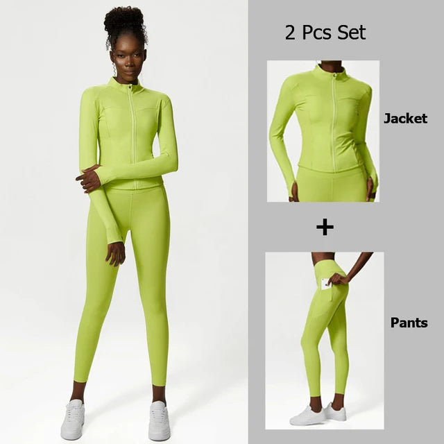 Yoga suit set women's three piece set oversized sports and fitness suit set