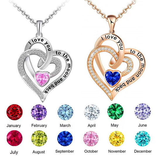 Heart-shaped pendant with engraving and diamond clavicle necklace