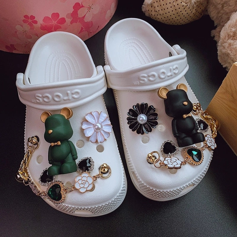 Trendy Rhinestone Croc Charms Designer DIY Quality Women Shoes Charms for JIBS Anime Chain Clogs Buckle Kids Boys Girls Gifts