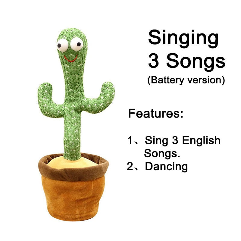 Dancing Cactus Electron Plush Toy Soft Plush Doll Babies Cactus That Can Sing And Dance Voice Interactive Bled Stark Toy For Kid