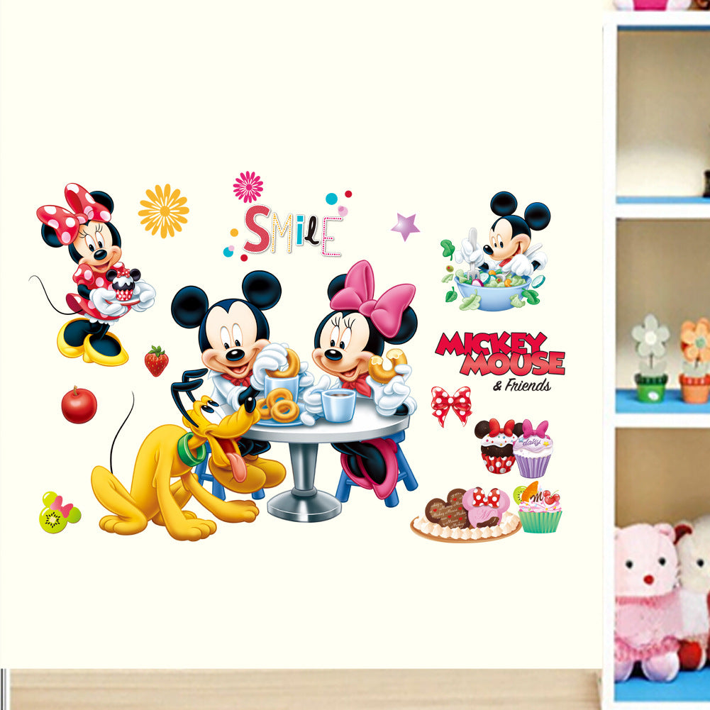 Mickey Minnie Decorative Painting Children's Room Background Wall Mickey Mouse Wall Sticker