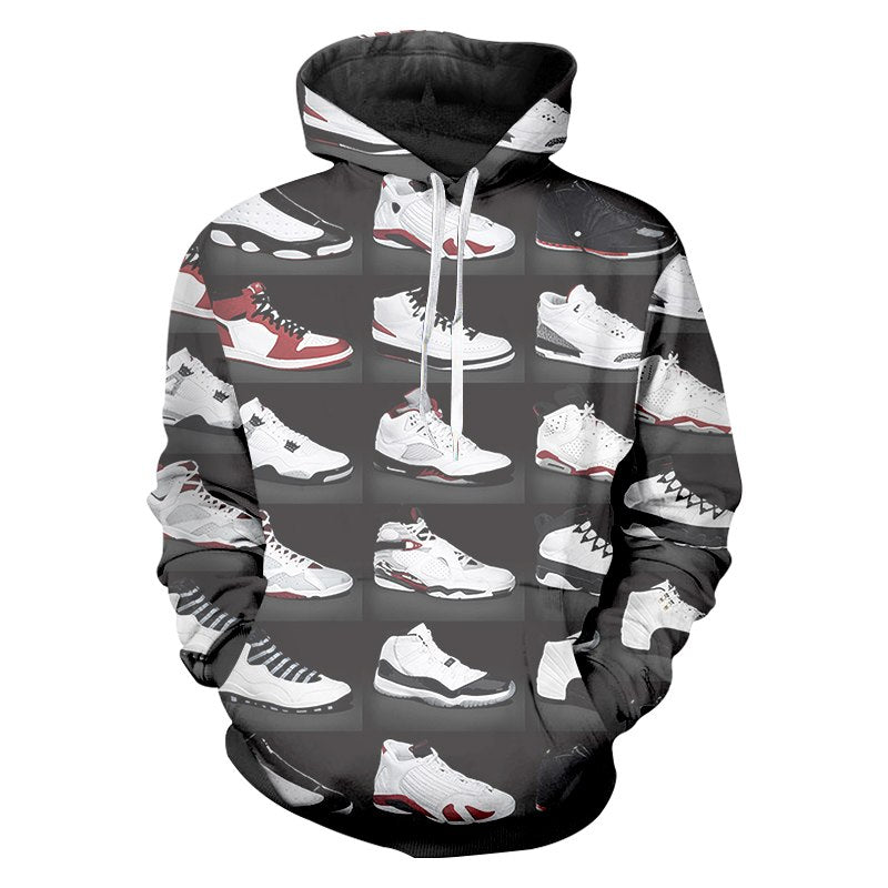 Hoodie Sweatshirts Men Womens Hoodies Long Sleeve 3D JORDAN 23 Classic Shoes Print Hip Hop Streetwear Hoody Pullover Jacket