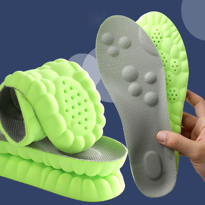 4D massage sports insole with a feeling of stepping on feces, PU fully padded air cloud insole