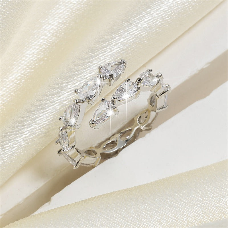 New trendy design niche index finger ring, fashionable personality, high-end feeling, adjustable opening ring