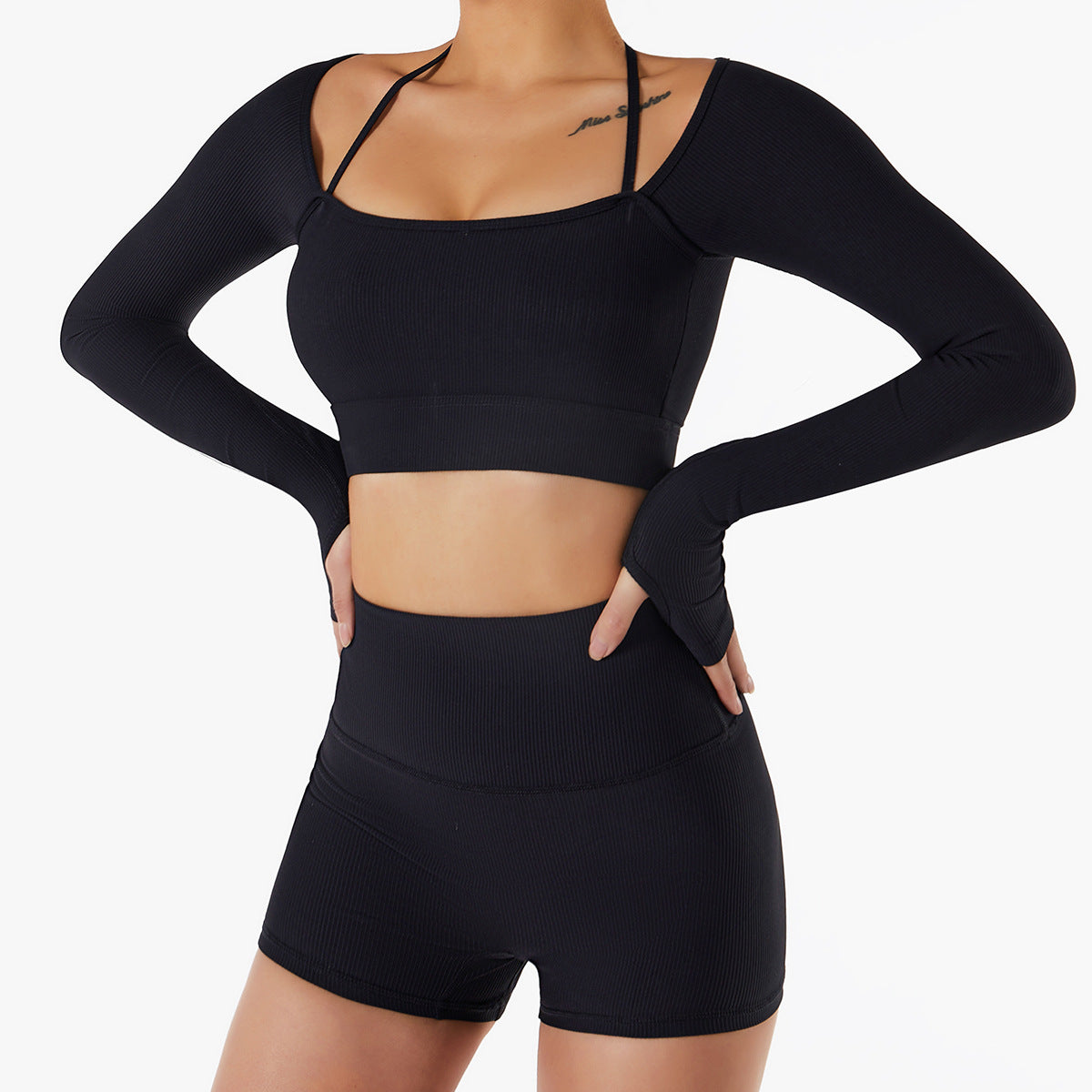 New Sports Top Women's Fast drying Bodysuit with Chest Cushion Slim Fit Long Sleeve Yoga Clothes