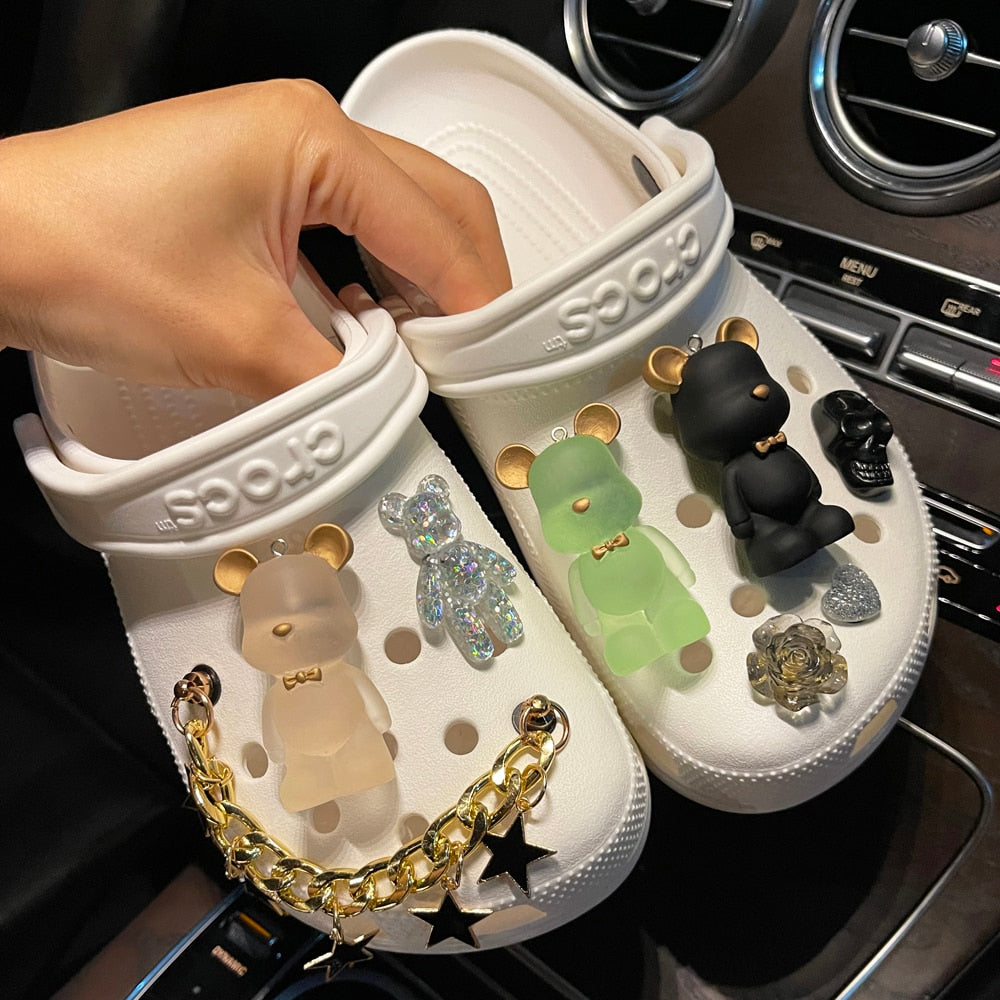 Trendy Rhinestone Croc Charms Designer DIY Quality Women Shoes Charms for JIBS Anime Chain Clogs Buckle Kids Boys Girls Gifts