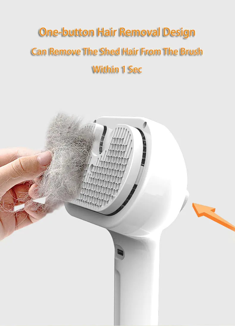Self-Cleaning Pet Comb with Built-in Mist – Dematting & Deshedding Tool