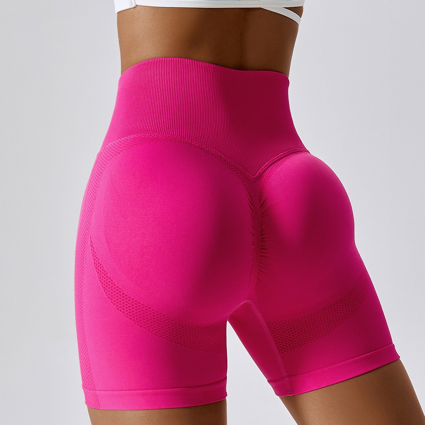 Seamless Yoga Shorts Honey Peach Hip Lift High Waist Fitness Pants Tight Running Sports Shorts for Women