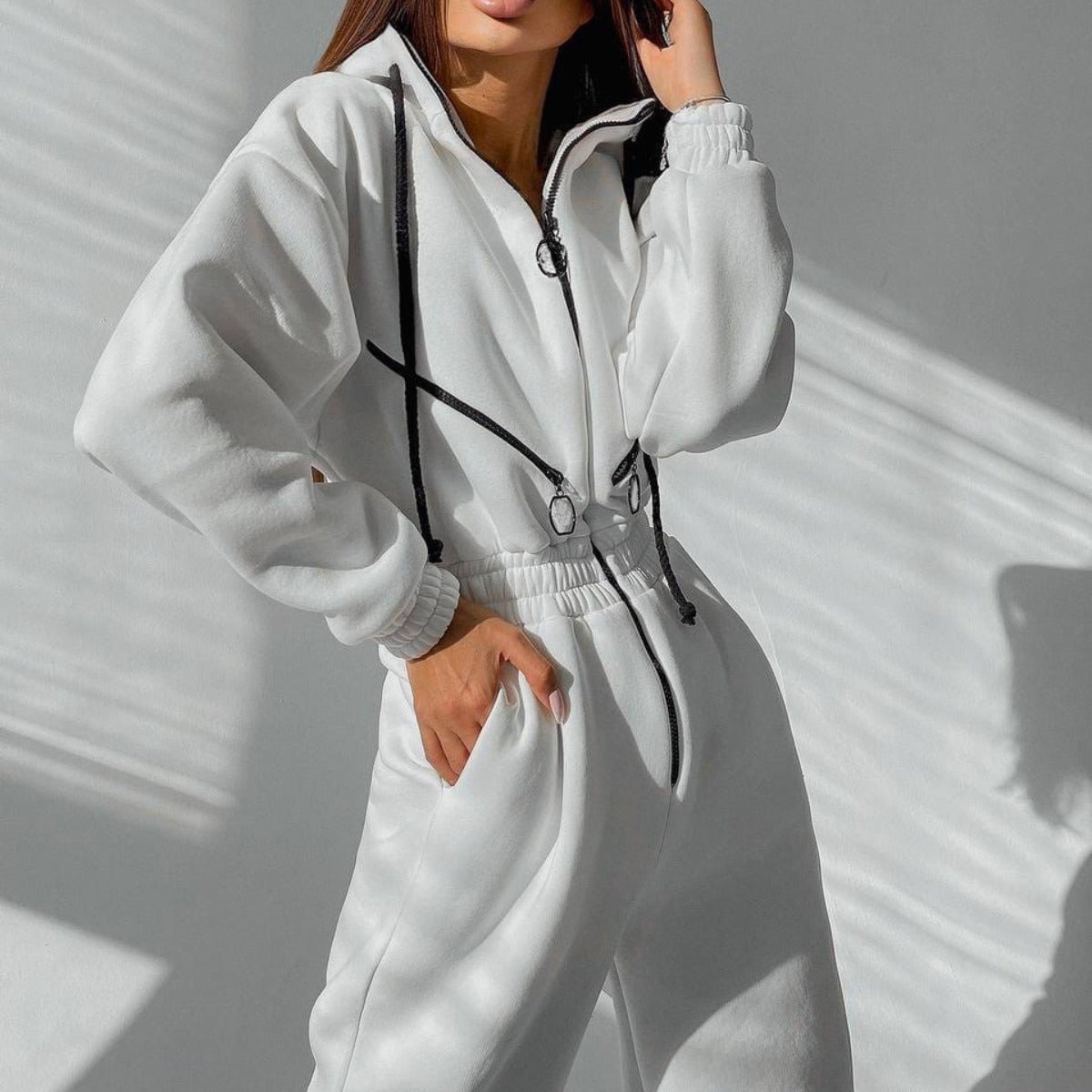 Sports Casual Women's Hooded Jumpsuit