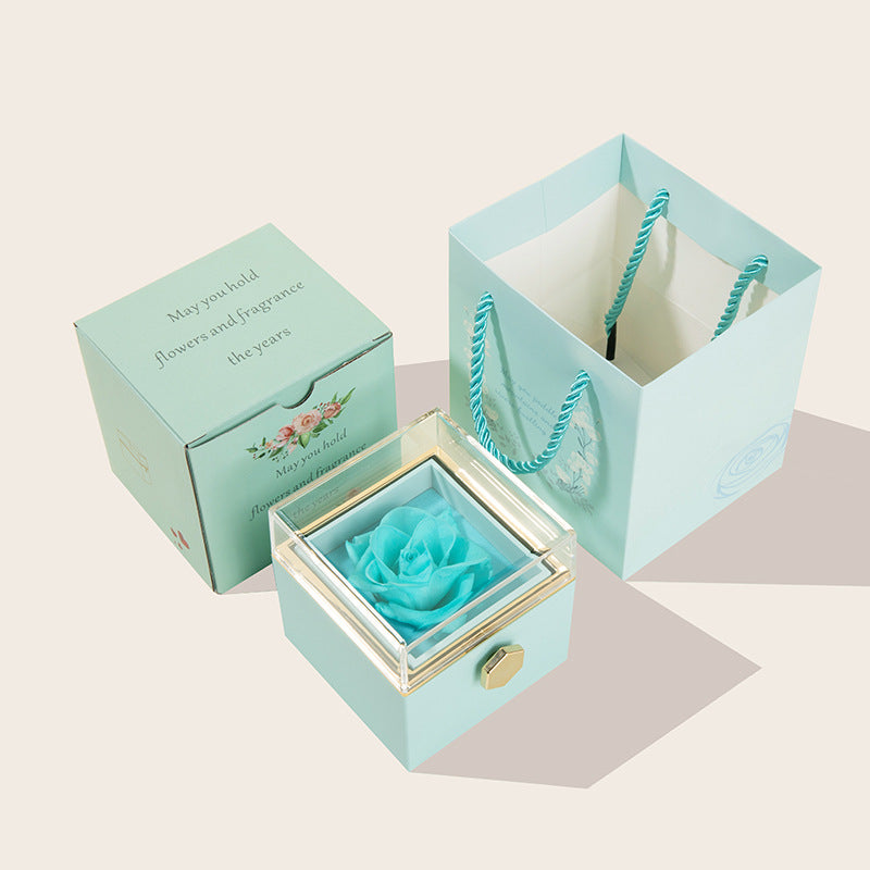 360° Flip Rose Gift Box Necklace Ring Gift Box For Women Girlfriend 2024 Hot Best Valentine Mother Day Birthday Gift Decoration