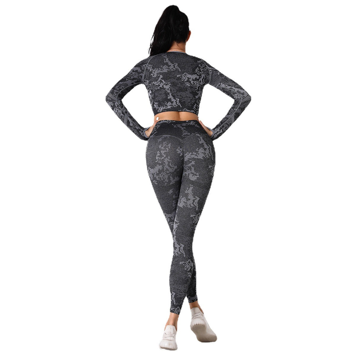 New Hip Lifting Sports Fitness Suit Two Piece Knitted Seamless Yoga Suit