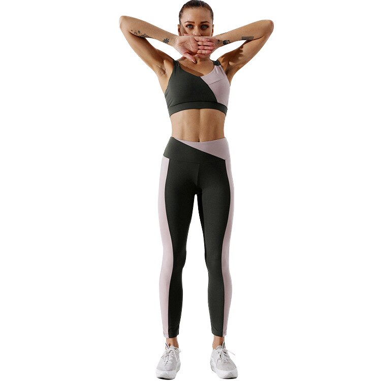 Women Sets Sports Fitness Ankle-length Leggings Anti Cellulite Tops Womens 2 Piece Set Elasticity Ladies Workout Clothes Soft