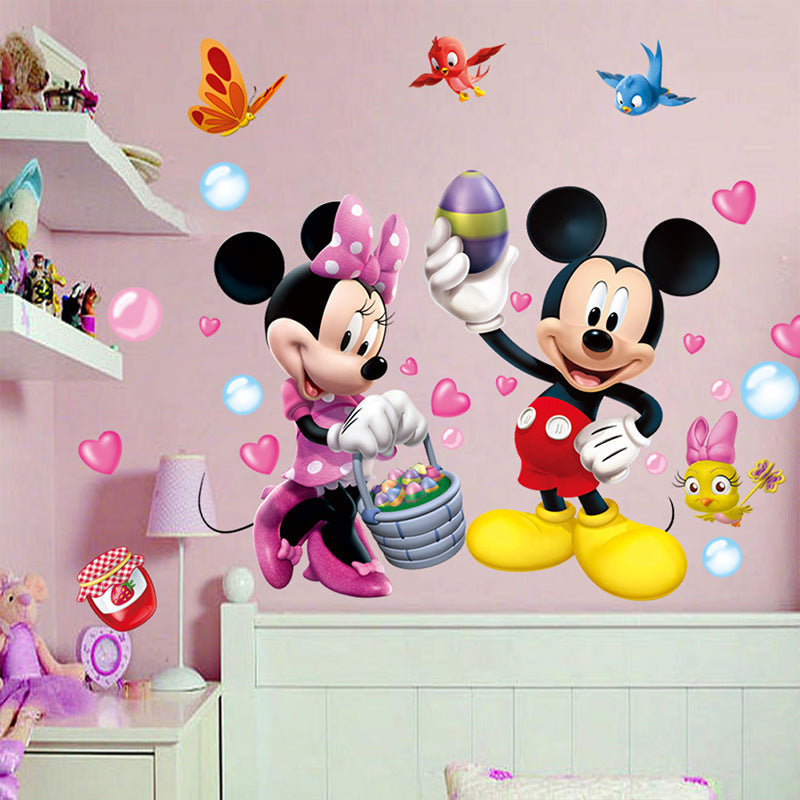 Mickey Minnie Decorative Painting Children's Room Background Wall Mickey Mouse Wall Sticker