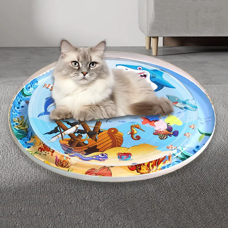 Pet water injection ice pad, summer cat and dog fun cooling water mattress, inflatable patting water pad toy