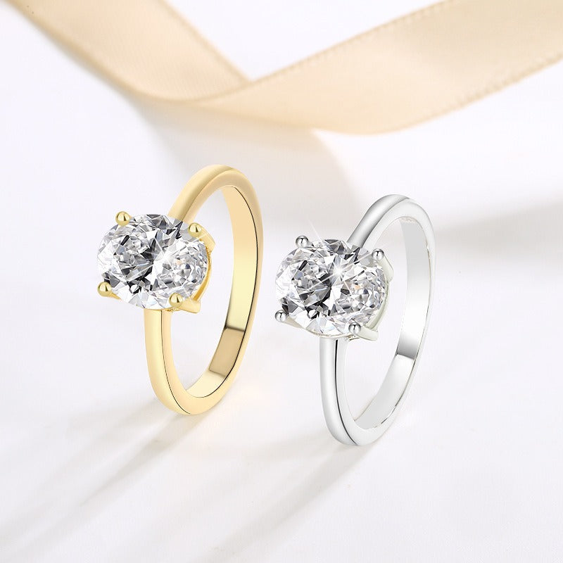 Moissanite Ring Princess Fang Moissan Minimally Designed Exquisite Female