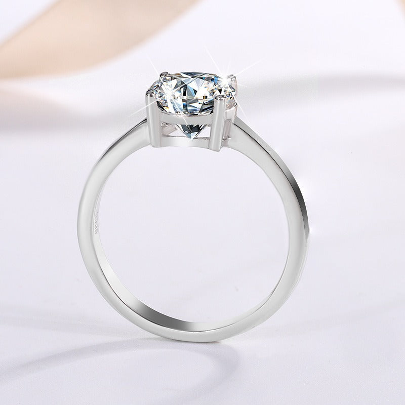 Moissanite Ring Princess Fang Moissan Minimally Designed Exquisite Female