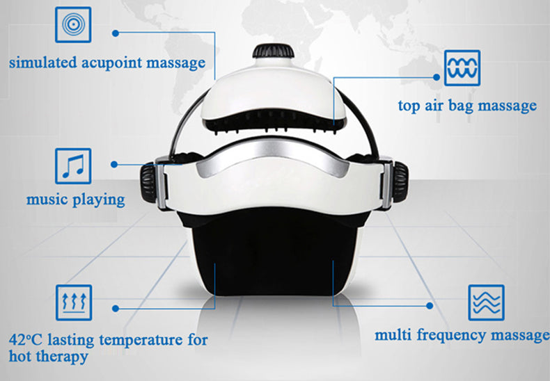 Automatic Air Pressure Head Massage Helmet Dual Vibrating Electric Head Massager Machine